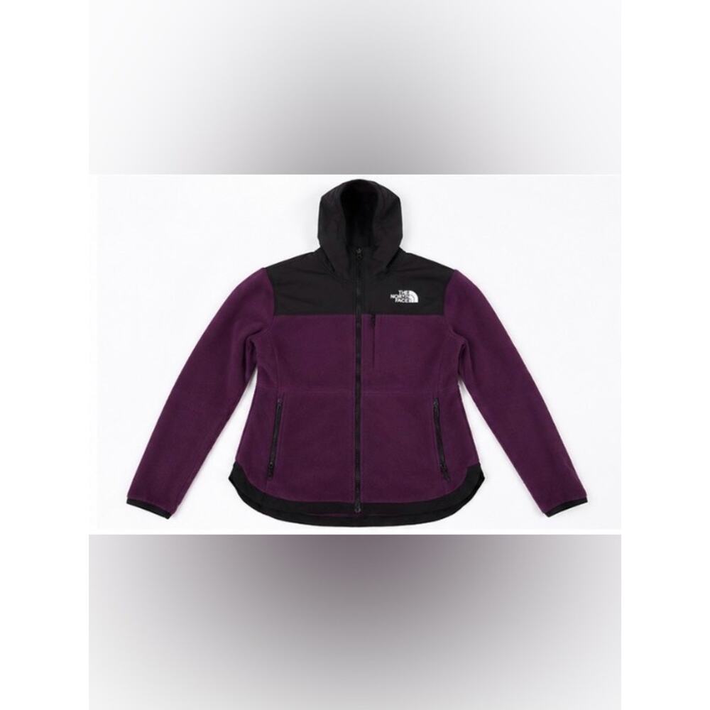 The North Face Polartec Hooded Fleece Jacket Black Purple Women’s XS - Picture 2 of 7